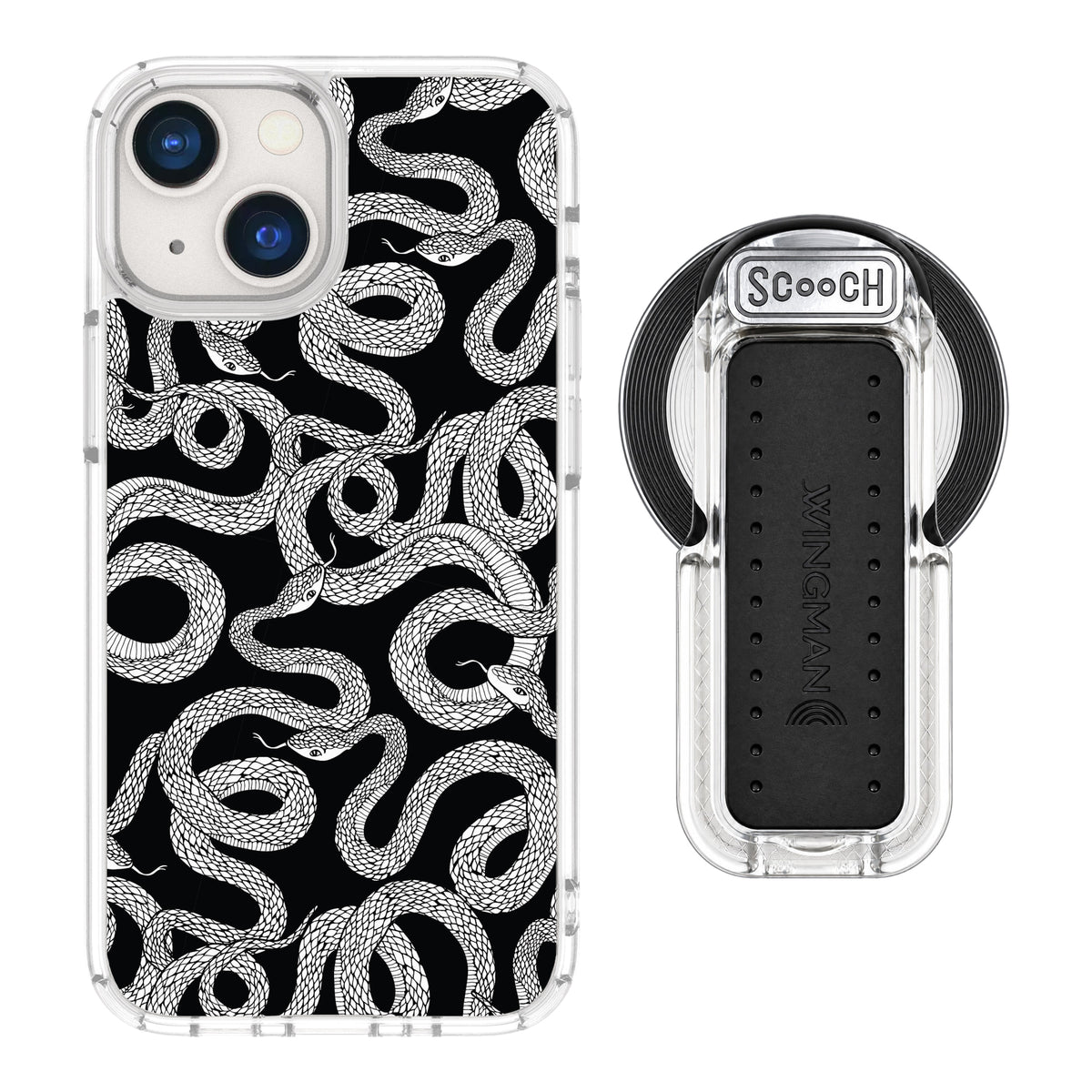 Scooch MagCase Snakes for iPhone 13 mini with MagSafe Wingback - Clear