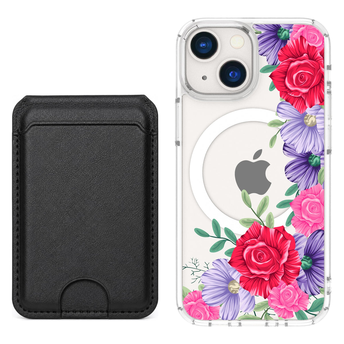 Scooch MagCase Spring Blossom for iPhone 13 mini with Black MagWallet