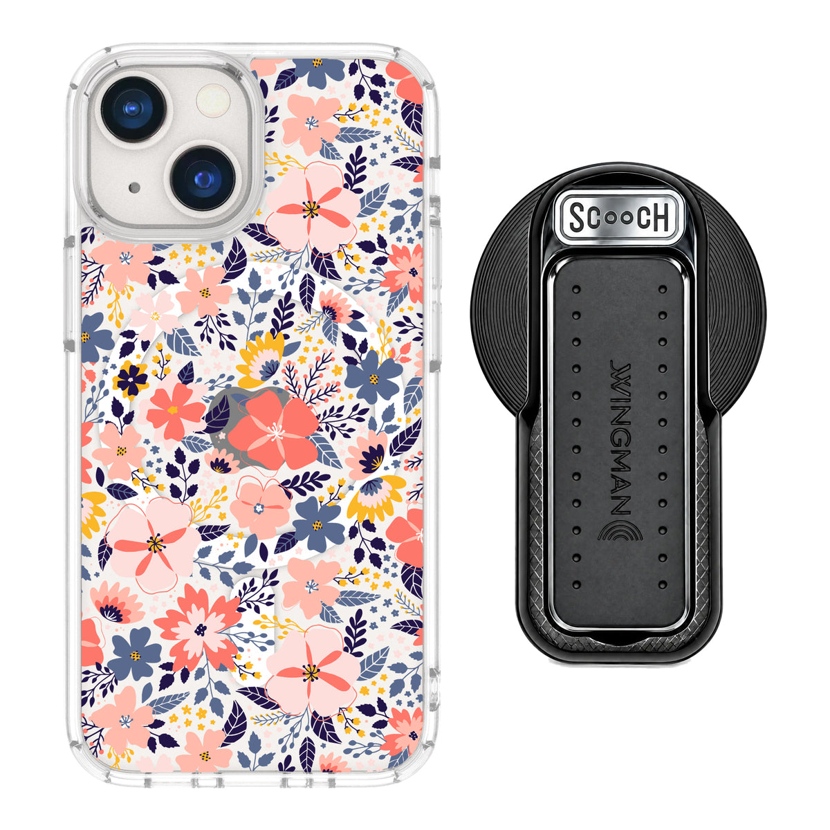 Scooch MagCase Wildflowers for iPhone 13 mini with MagSafe Wingback - Black