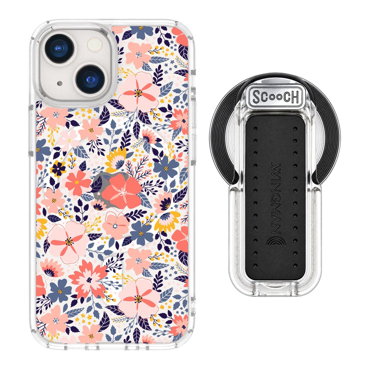 Scooch MagCase Wildflowers for iPhone 13 mini with MagSafe Wingback - Clear