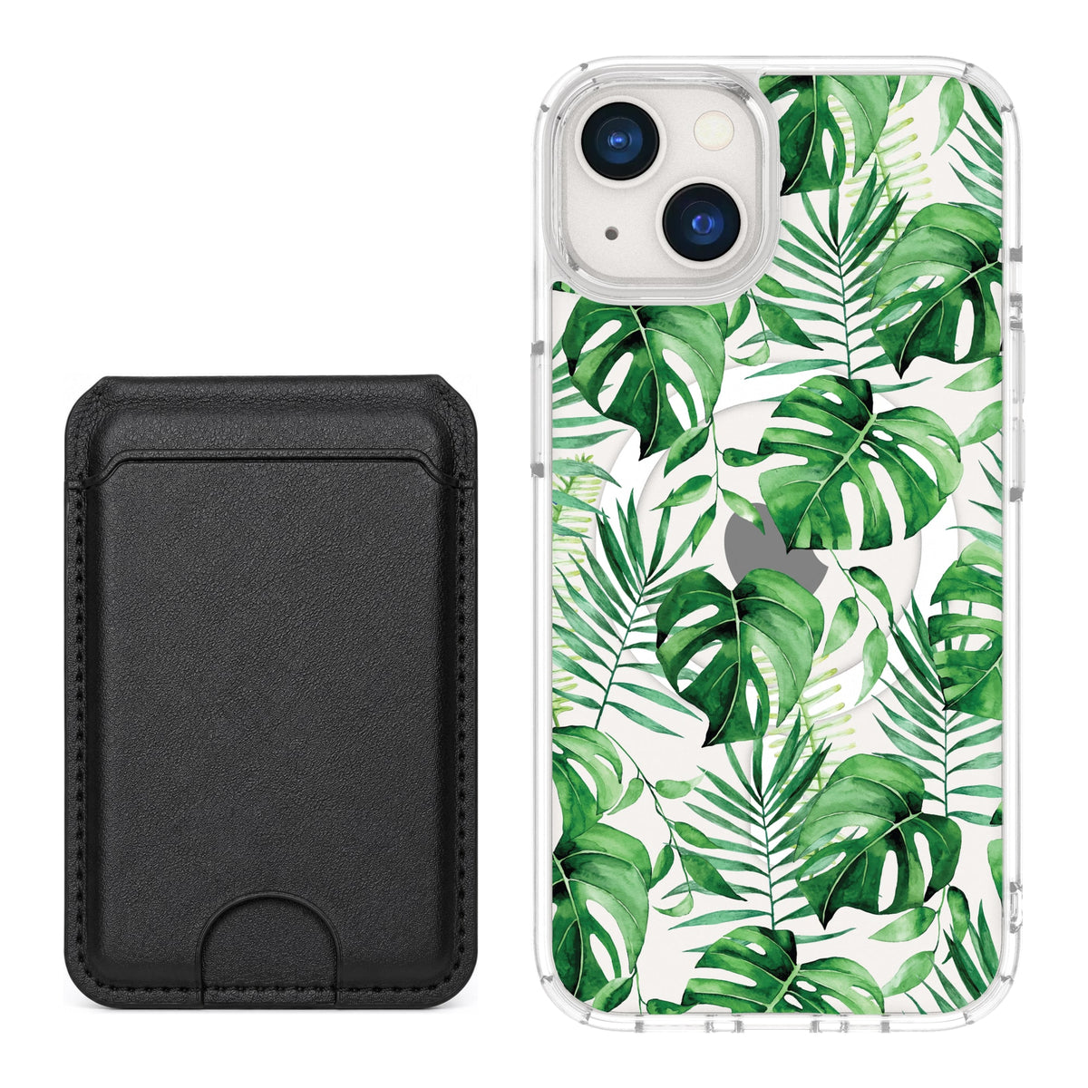 Scooch MagCase Monstera for iPhone 13 with Black MagWallet