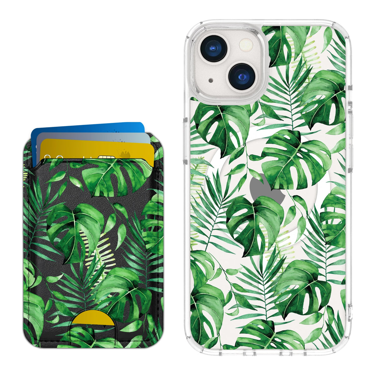 Scooch MagCase Monstera for iPhone 13 with Matching MagWallet