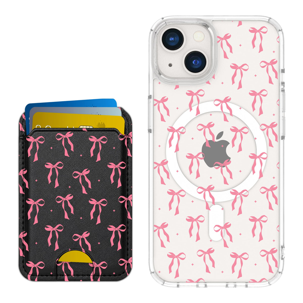 Scooch MagCase Pink Bows for iPhone 13 with Matching MagWallet