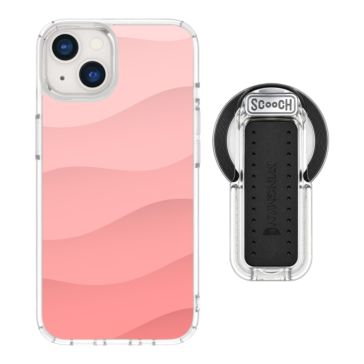 Scooch MagCase Pink Waves for iPhone 13 with MagSafe Wingback - Clear