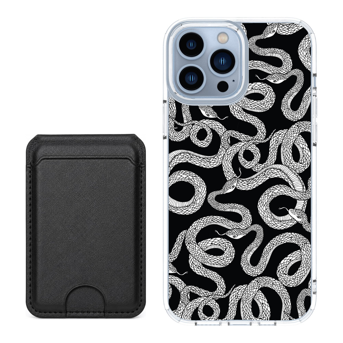Scooch MagCase Snakes for iPhone 13 Pro Max with Black MagWallet
