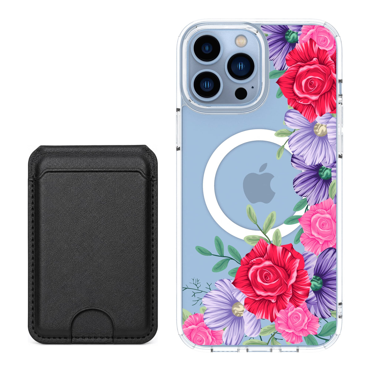 Scooch MagCase Spring Blossom for iPhone 13 Pro Max with Black MagWallet