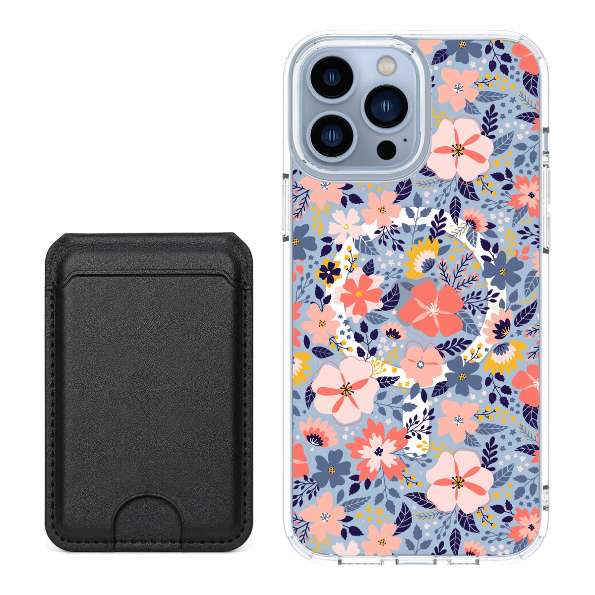 Scooch MagCase Wildflowers for iPhone 13 Pro Max with Black MagWallet