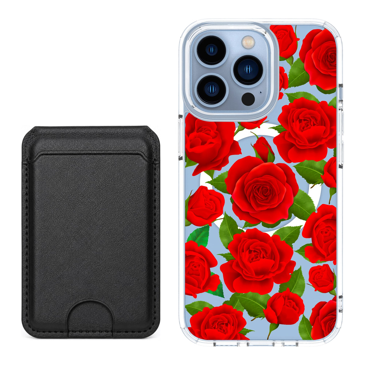 Scooch MagCase Rose Garden for iPhone 13 Pro with Black MagWallet
