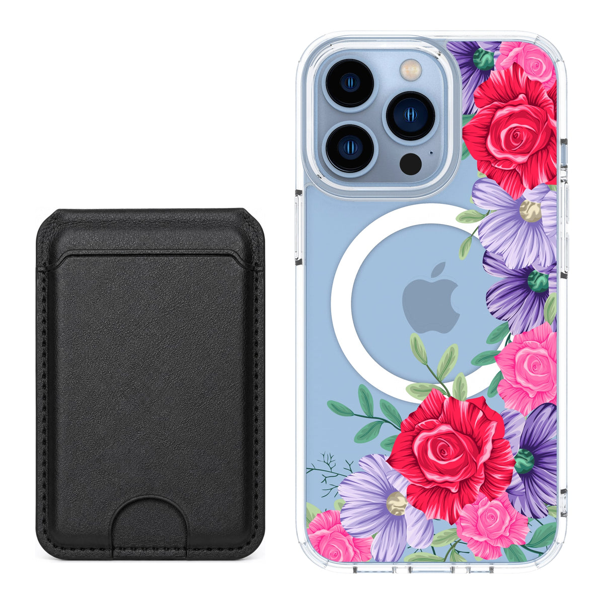Scooch MagCase Spring Blossom for iPhone 13 Pro with Black MagWallet
