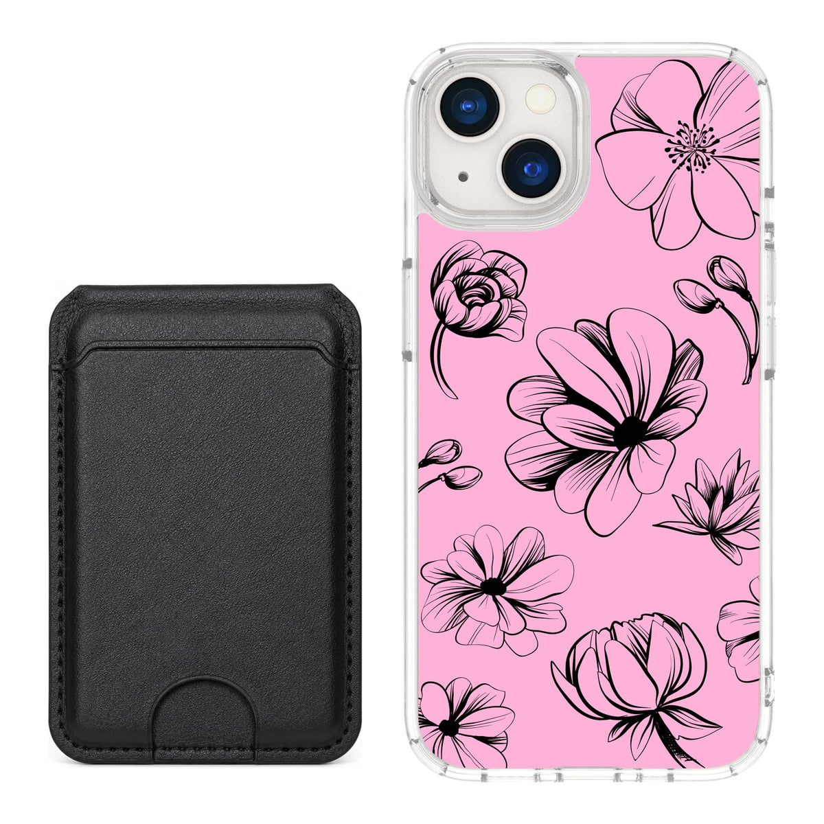 Scooch MagCase Vintage Flowers for iPhone 13 with Black MagWallet