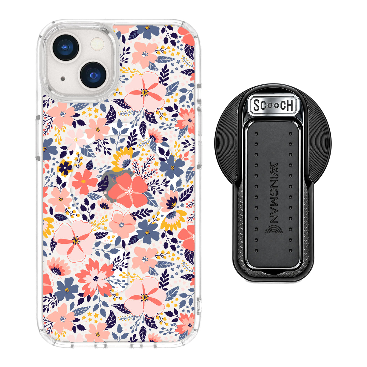 Scooch MagCase Wildflowers for iPhone 13 with MagSafe Wingback - Black