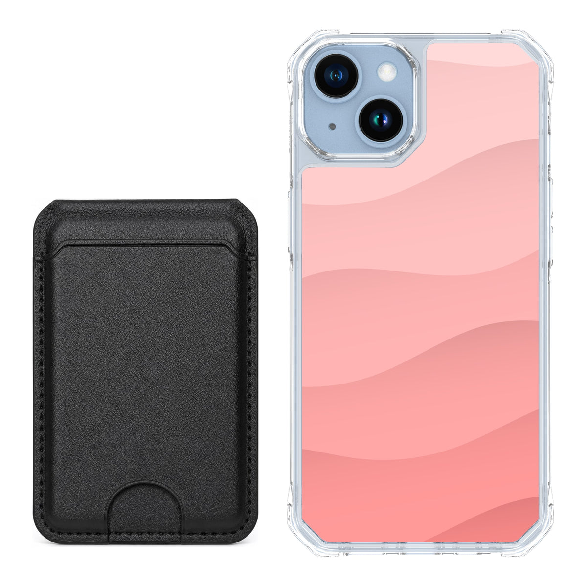 Scooch MagCase Pink Waves for iPhone 14 with Black MagWallet