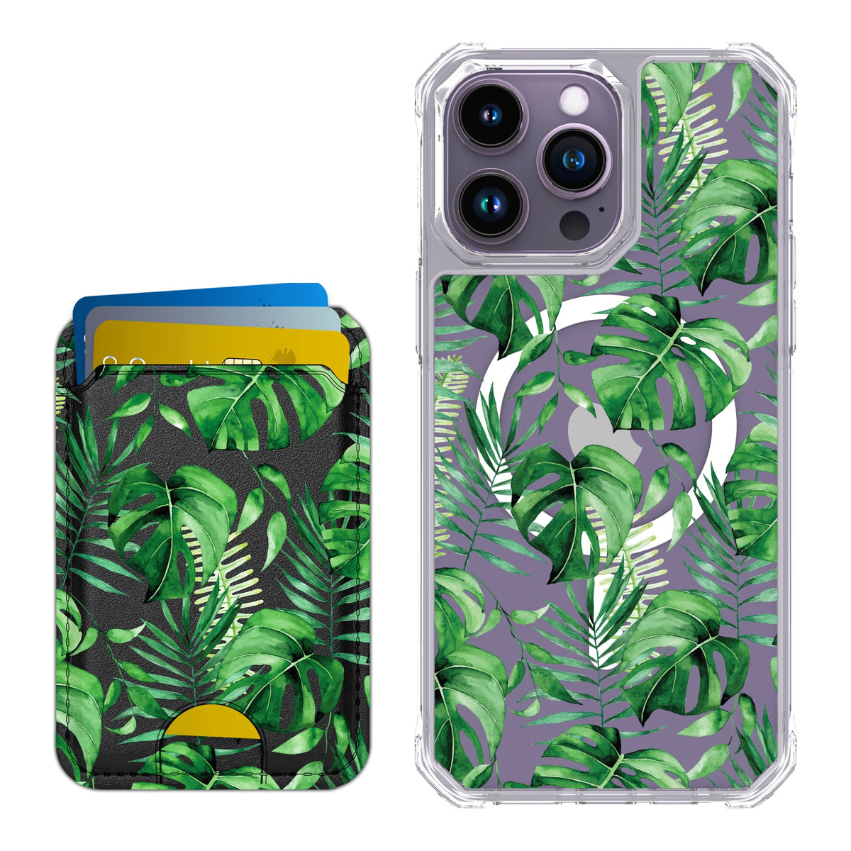 Scooch MagCase Monstera for iPhone 14 Pro Max with Matching MagWallet