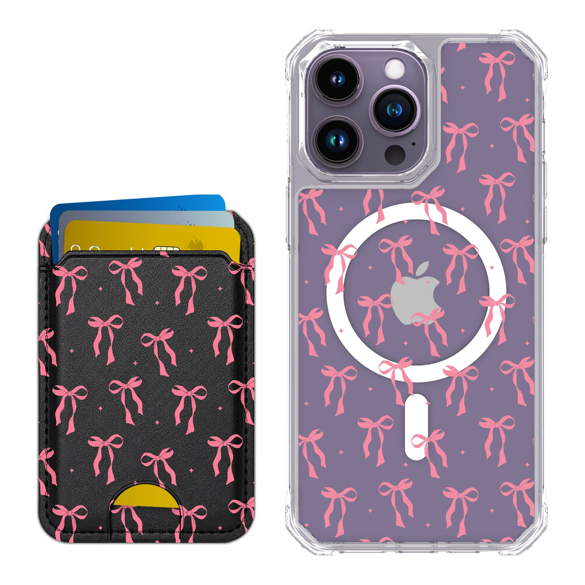 Scooch MagCase Pink Bows for iPhone 14 Pro Max with Matching MagWallet