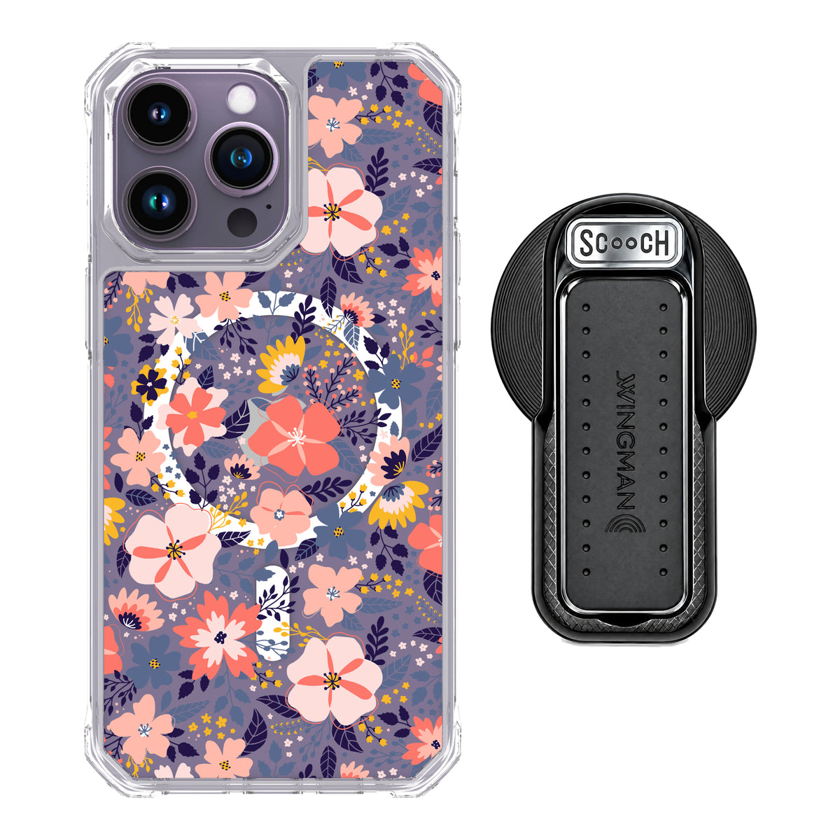 Scooch MagCase Wildflowers for iPhone 14 Pro Max with MagSafe Wingback - Black