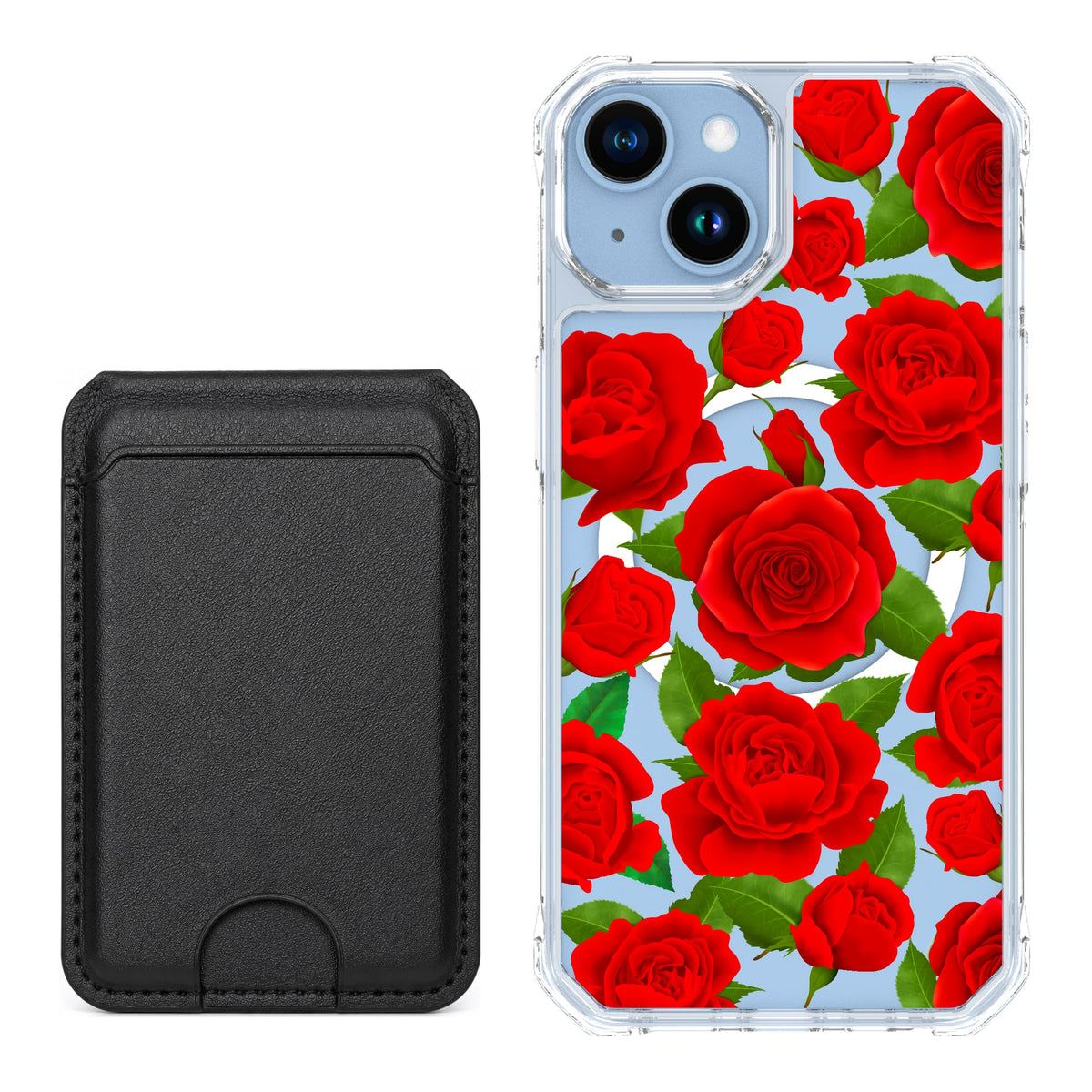 Scooch MagCase Rose Garden for iPhone 14 with Black MagWallet