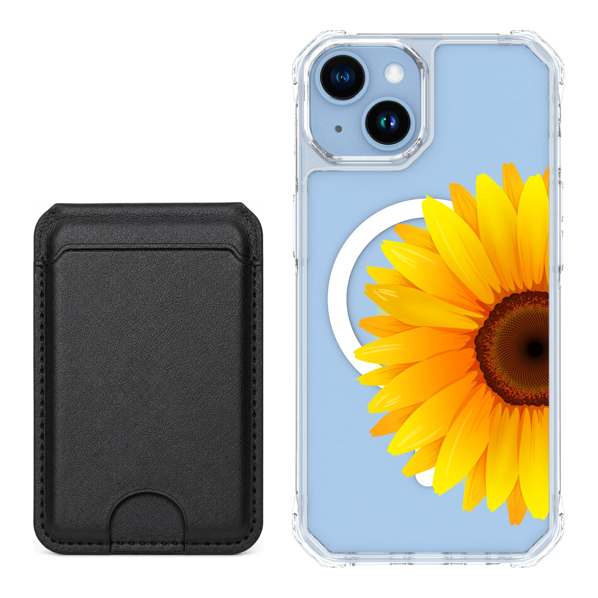 Scooch MagCase Sunflower for iPhone 14 with Black MagWallet
