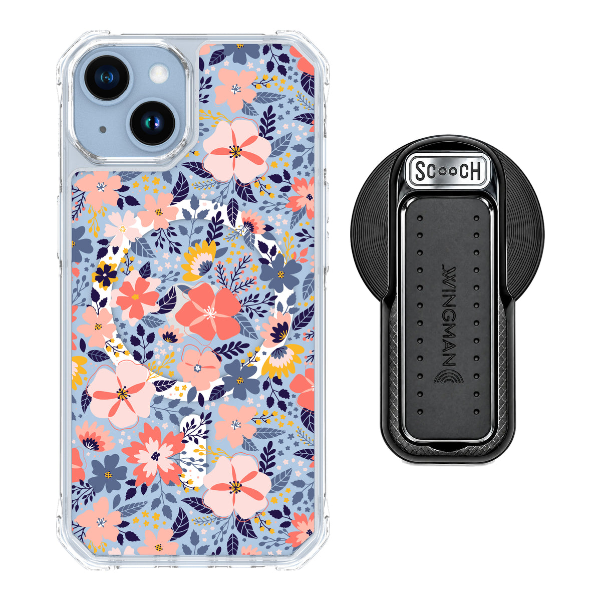 Scooch MagCase Wildflowers for iPhone 14 with MagSafe Wingback - Black