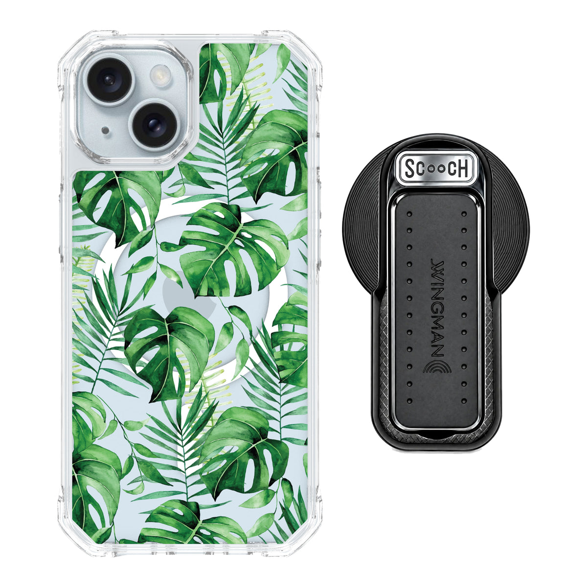Scooch MagCase Monstera for iPhone 15 with MagSafe Wingback - Black