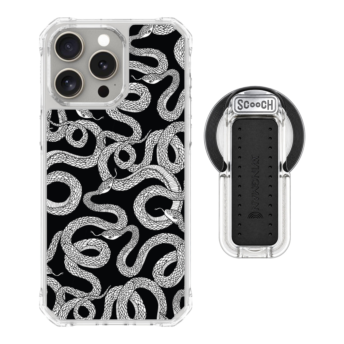 Scooch MagCase Snakes for iPhone 15 Pro Max with MagSafe Wingback - Clear