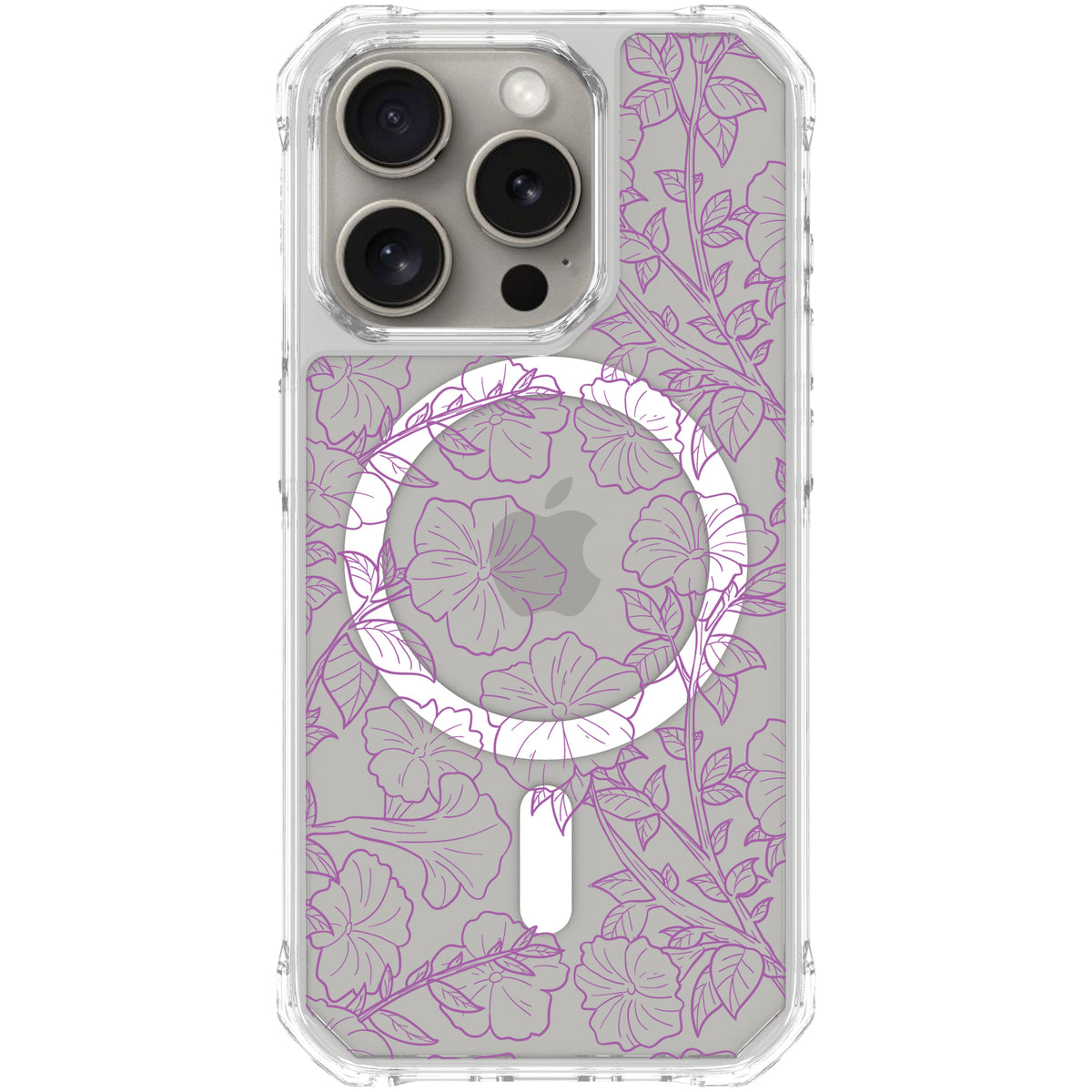 Scooch MagCase Purple Petunias for iPhone 15 Pro case