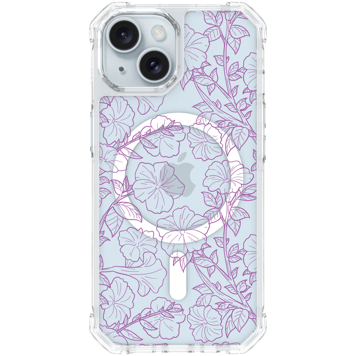 Scooch MagCase Purple Petunias for iPhone 15 case