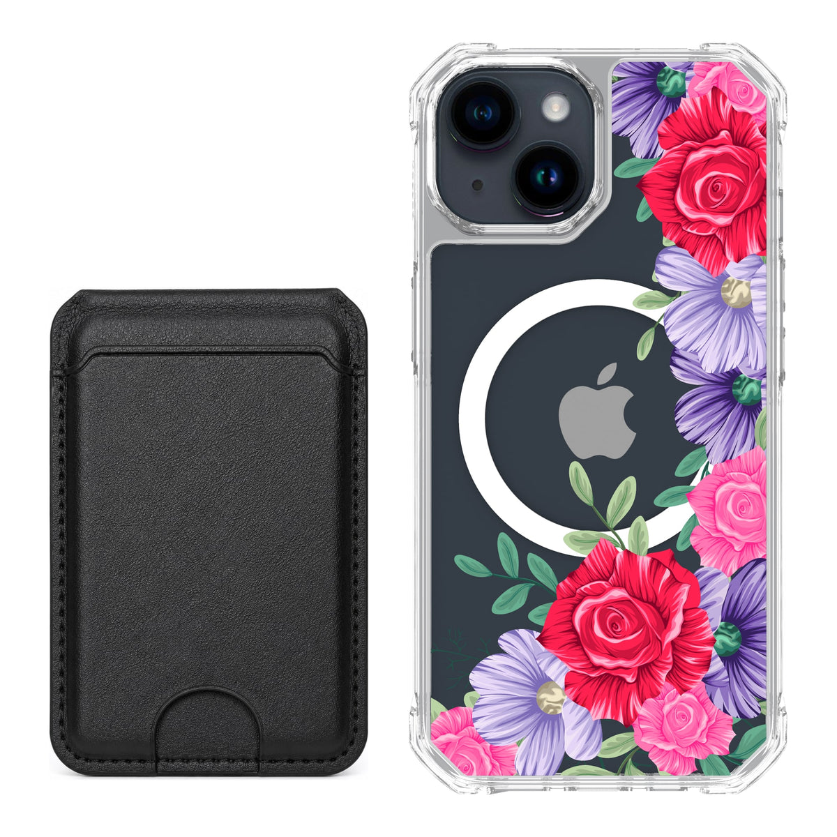 Scooch MagCase Spring Blossom for iPhone 15 with Black MagWallet
