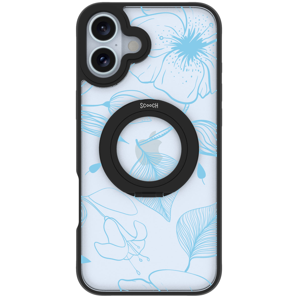 Scooch HaloCase Blue Hibiscus for iPhone 16 Plus case