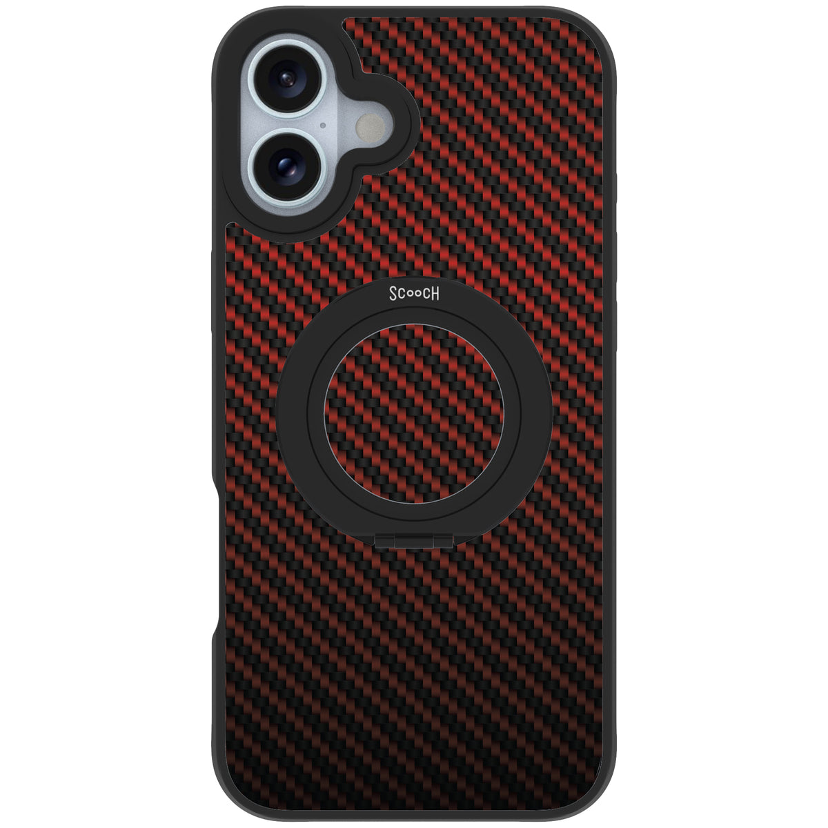 Scooch HaloCase Red Carbon Fiber for iPhone 16 Plus case