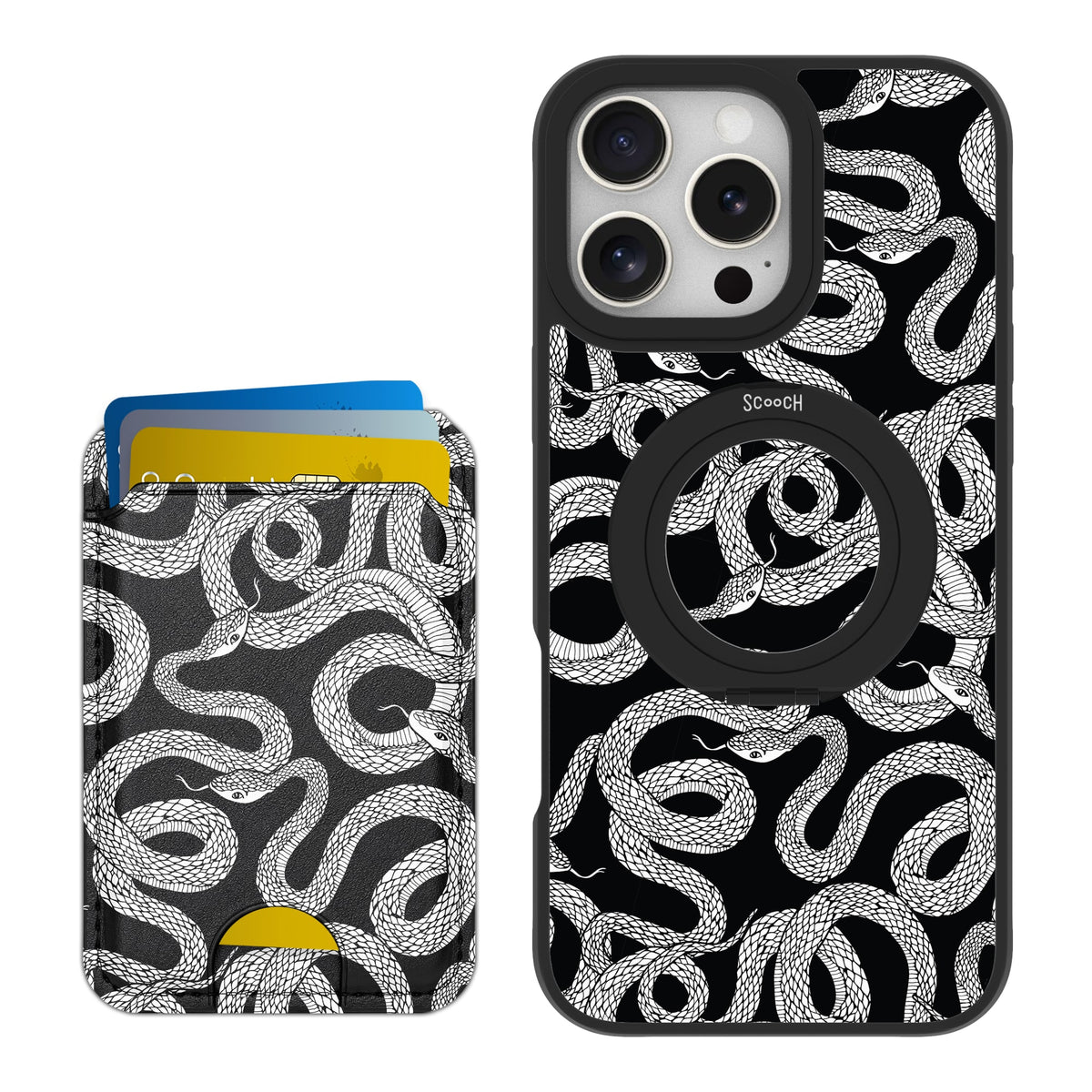 Scooch HaloCase Snakes for iPhone 16 Pro Max with Matching MagWallet