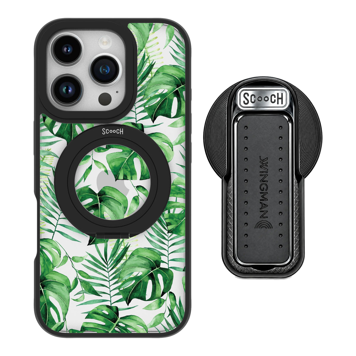 Scooch HaloCase Monstera for iPhone 16 Pro with MagSafe Wingback - Black