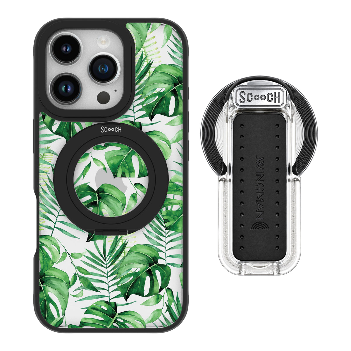 Scooch HaloCase Monstera for iPhone 16 Pro with MagSafe Wingback - Clear
