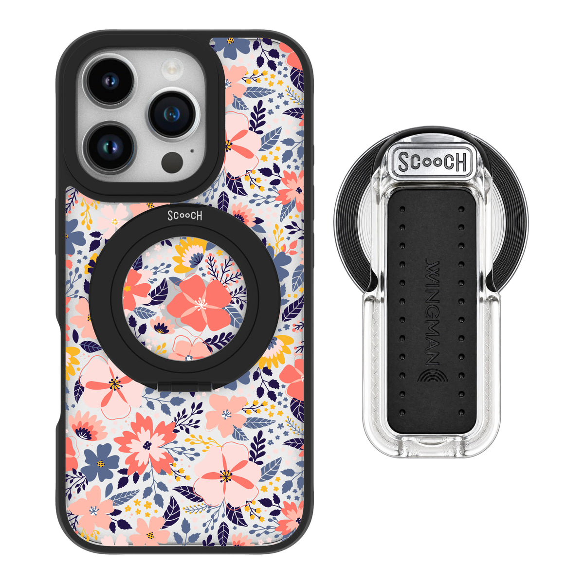 Scooch HaloCase Wildflowers for iPhone 16 Pro with MagSafe Wingback - Clear