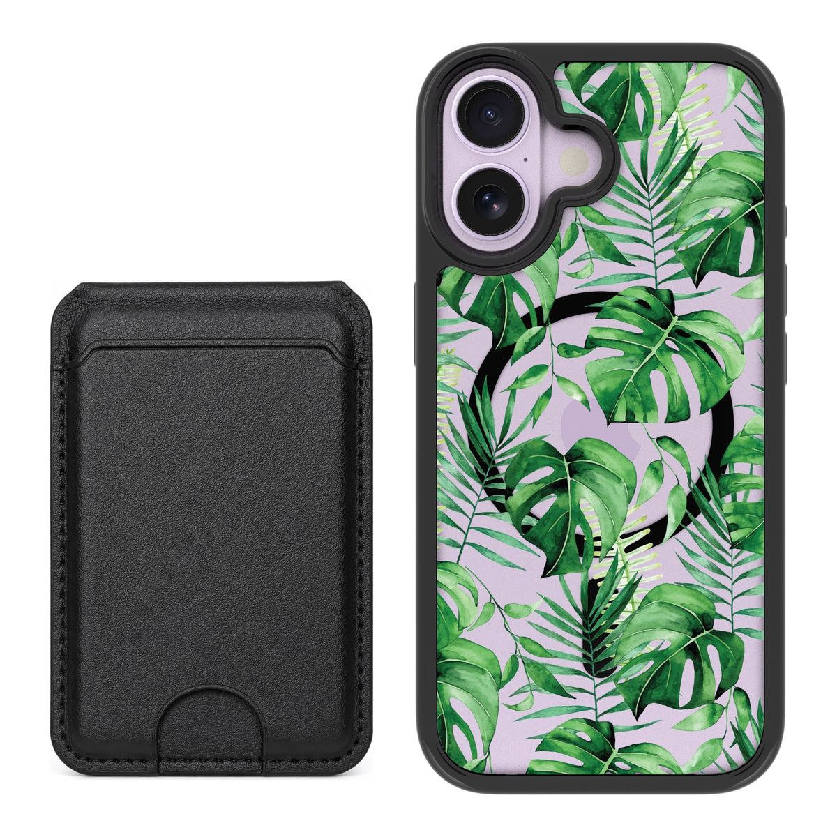 Scooch MagCase Monstera for iPhone 17 with Black MagWallet