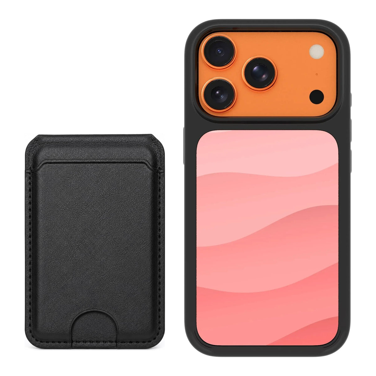 Scooch MagCase Pink Waves for iPhone 17 Pro with Black MagWallet