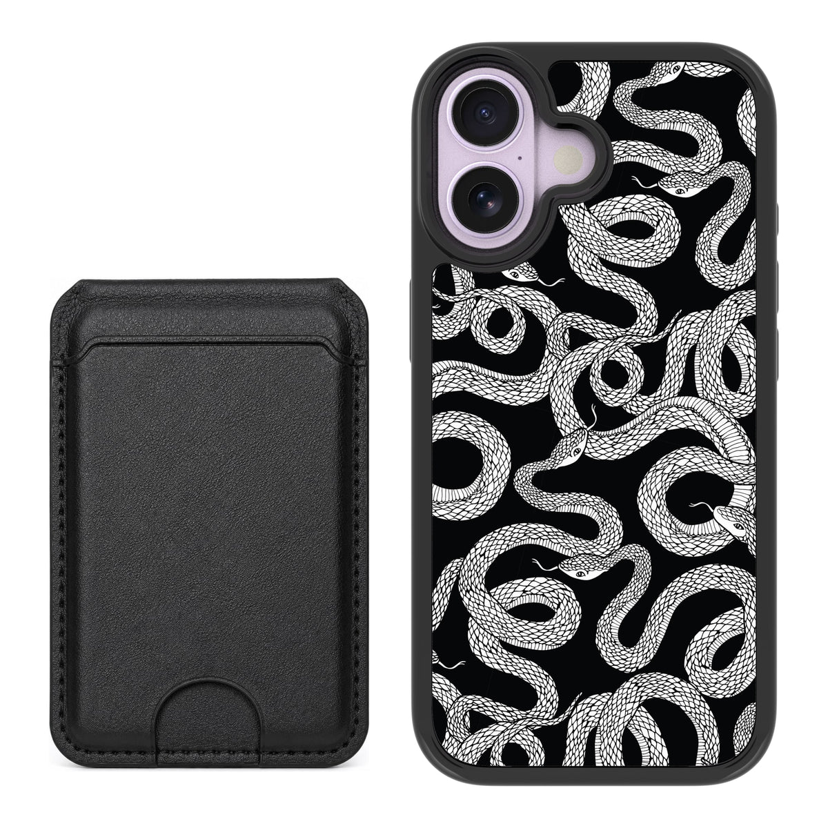 Scooch MagCase Snakes for iPhone 17 with Black MagWallet