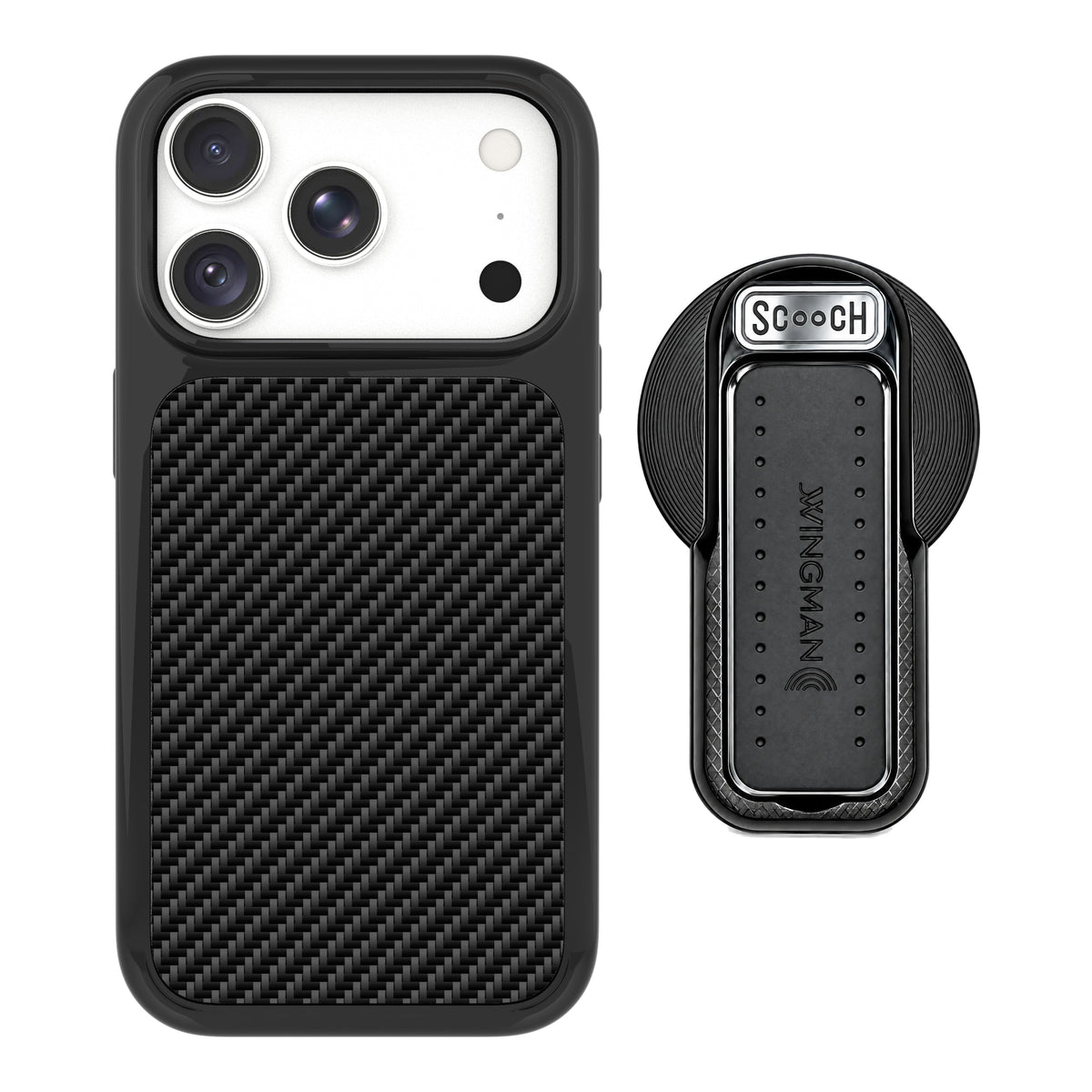 Scooch MagCase Carbon Fiber for iPhone 18 Pro with MagSafe Wingback - Black