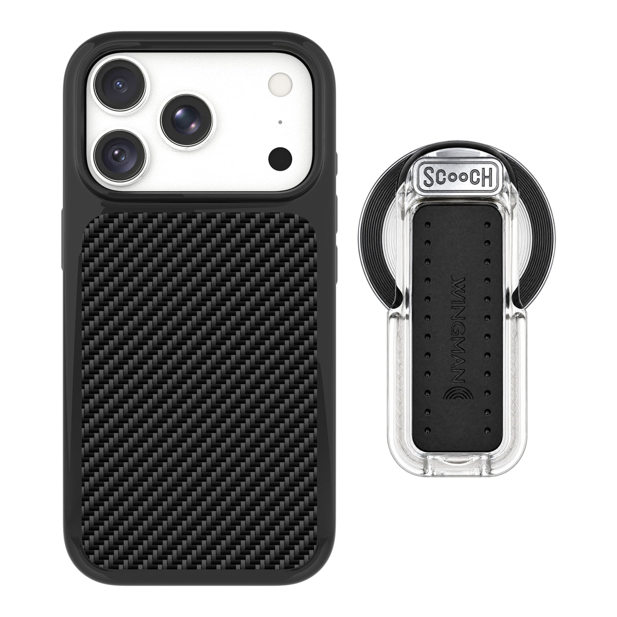 Scooch MagCase Carbon Fiber for iPhone 18 Pro Max with MagSafe Wingback - Clear