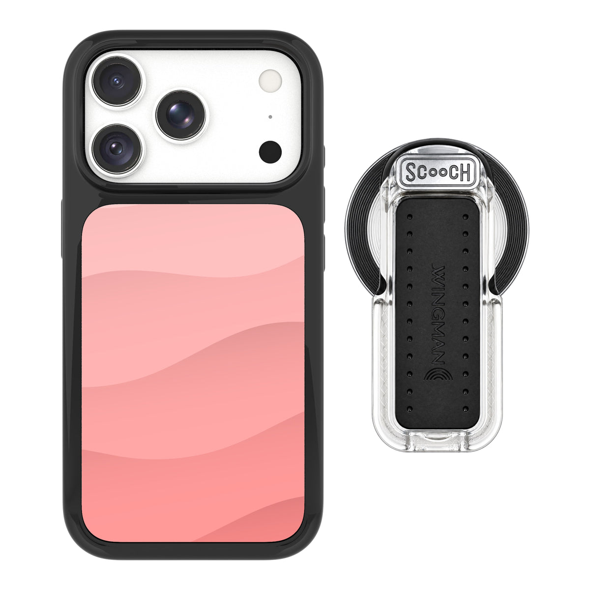 Scooch MagCase Pink Waves for iPhone 18 Pro with MagSafe Wingback - Clear