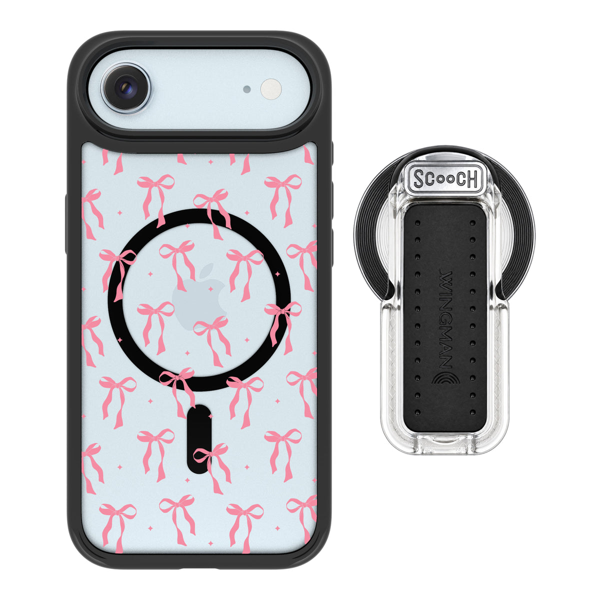 Scooch MagCase Pink Bows for iPhone Air with MagSafe Wingback - Clear