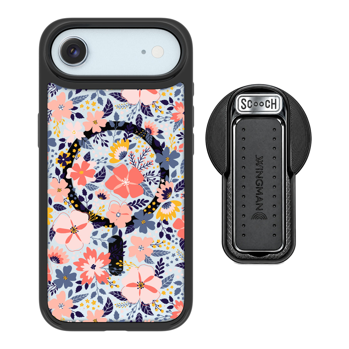 Scooch MagCase Wildflowers for iPhone Air with MagSafe Wingback - Black