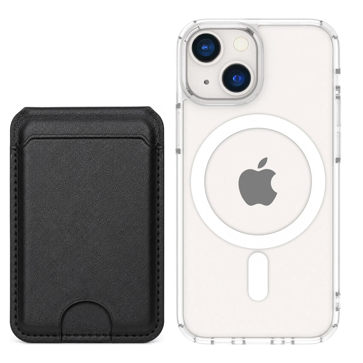 magcase-clear iPhone 13 mini Matching MagWallet Bundle with MagWallet 3.0 Black