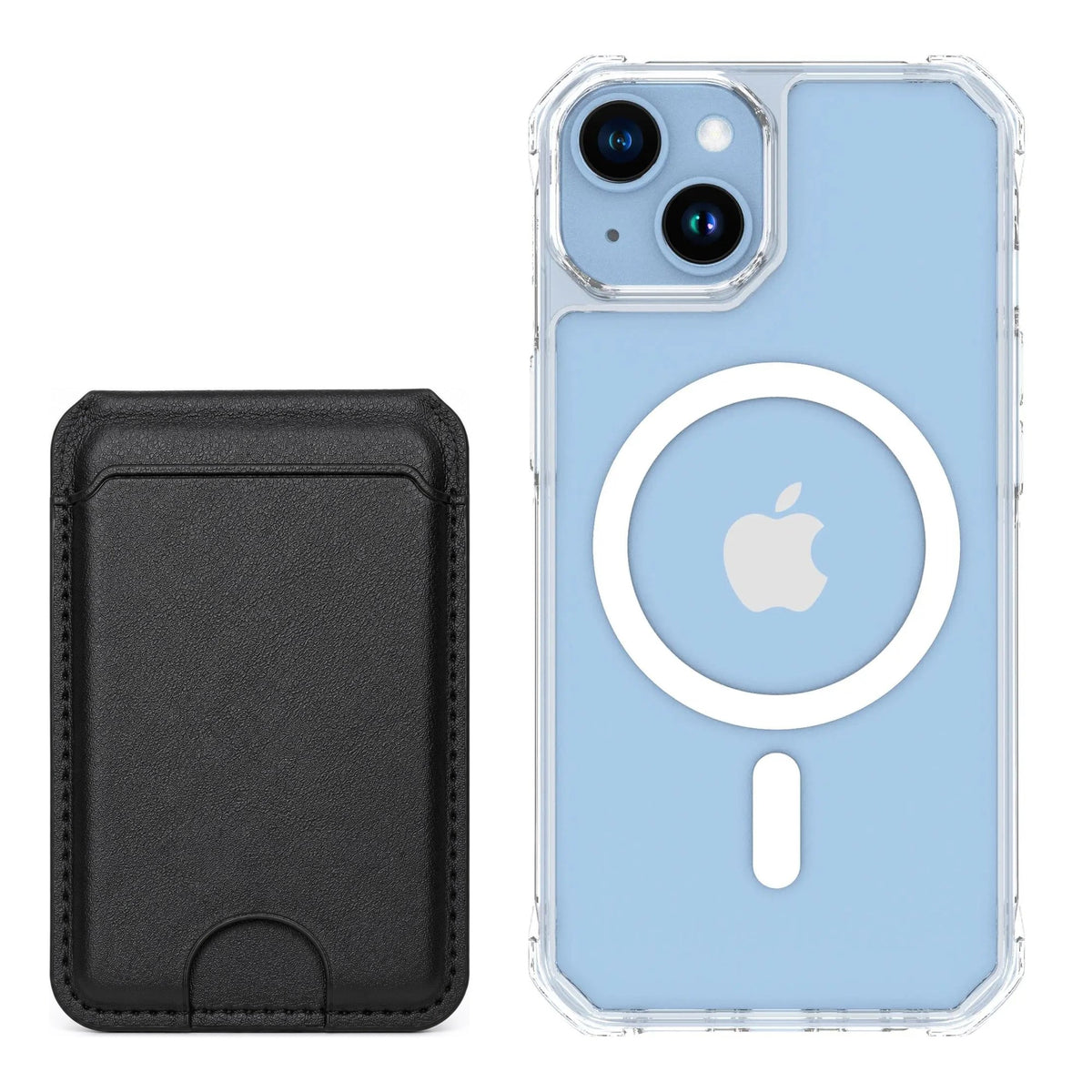 magcase-clear iPhone 14 Matching MagWallet Bundle with MagWallet 3.0 Black