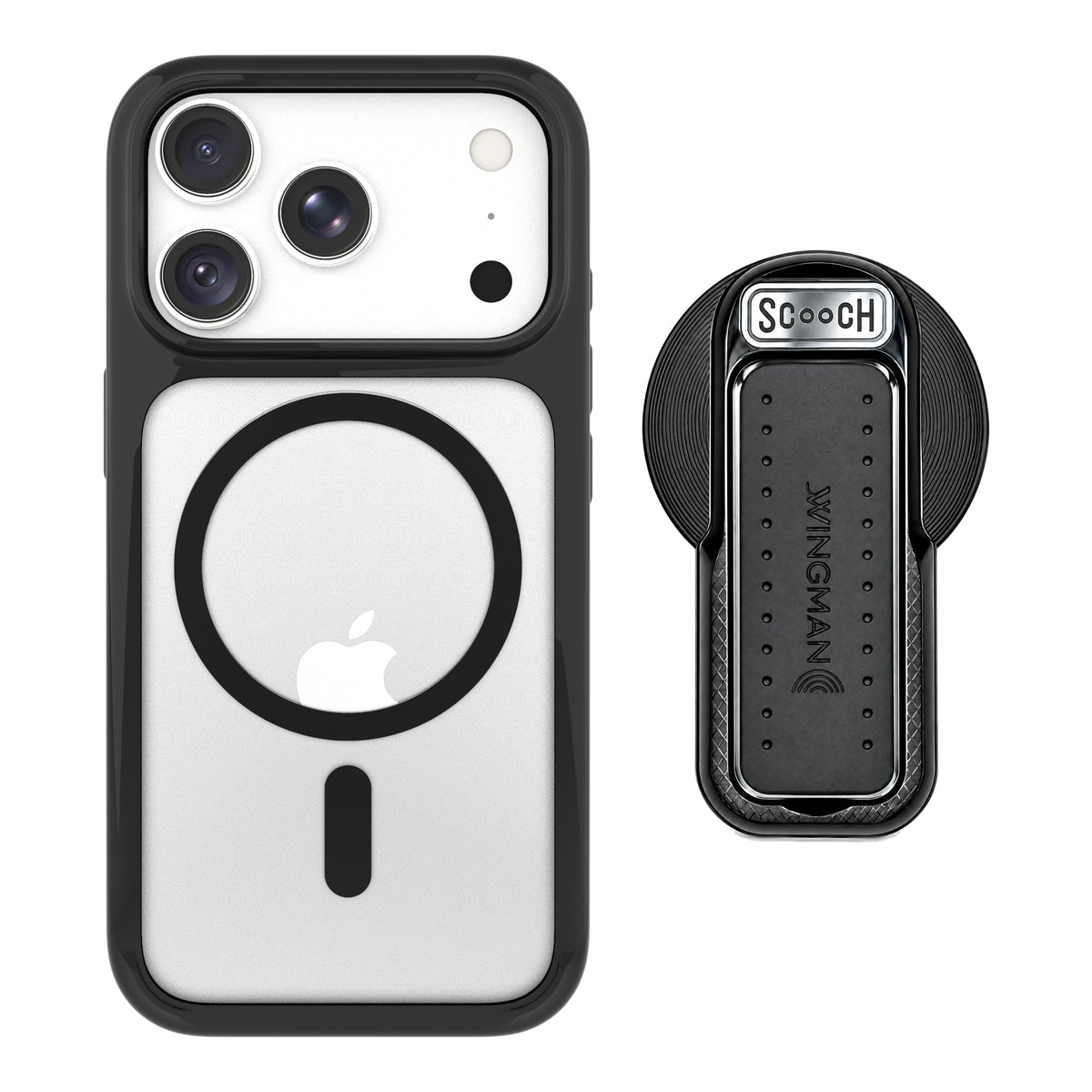 Wingman Tuxedo Clear iPhone 18 Pro MagSafe Wingback Bundle - Black