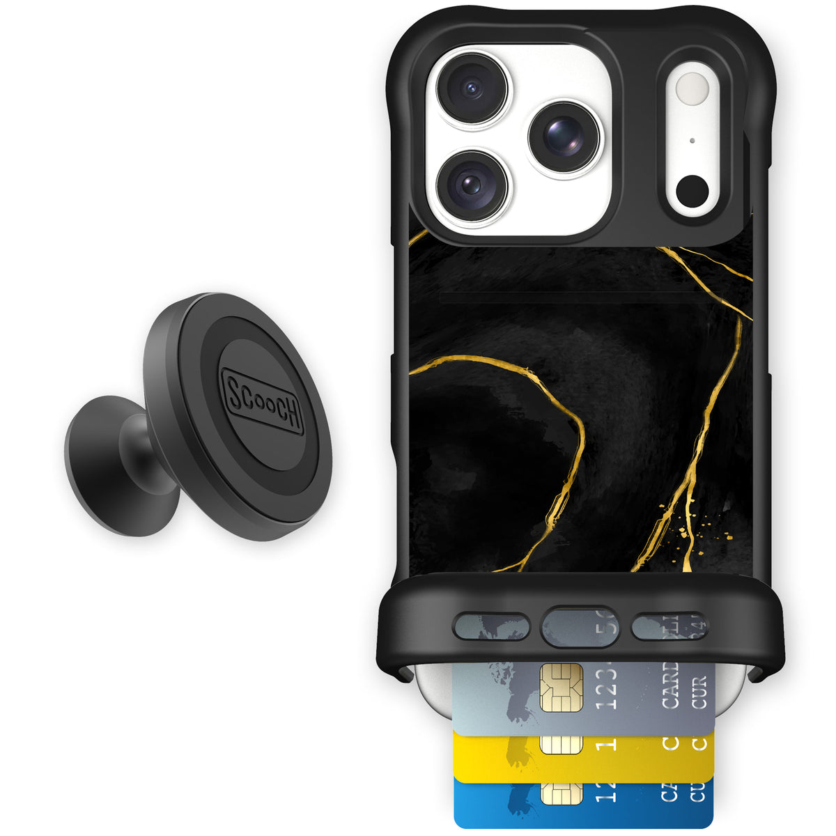 Wingmate Black Marble for iPhone 18 Pro — Starter Bundle