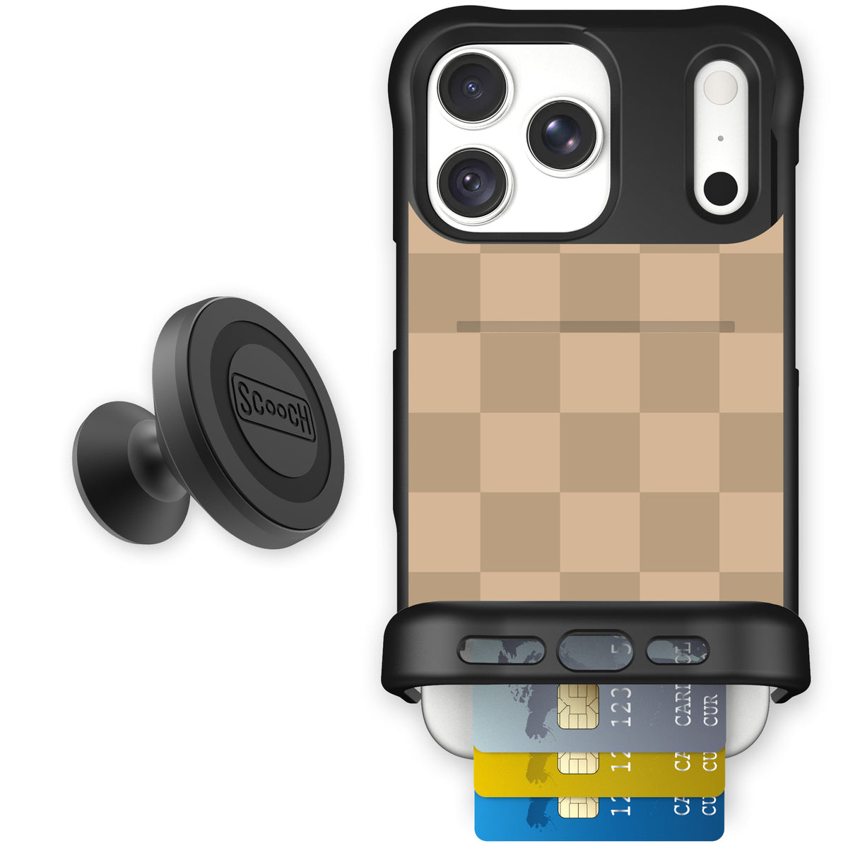 Wingmate Checkered Beige for iPhone 18 Pro Max — Starter Bundle