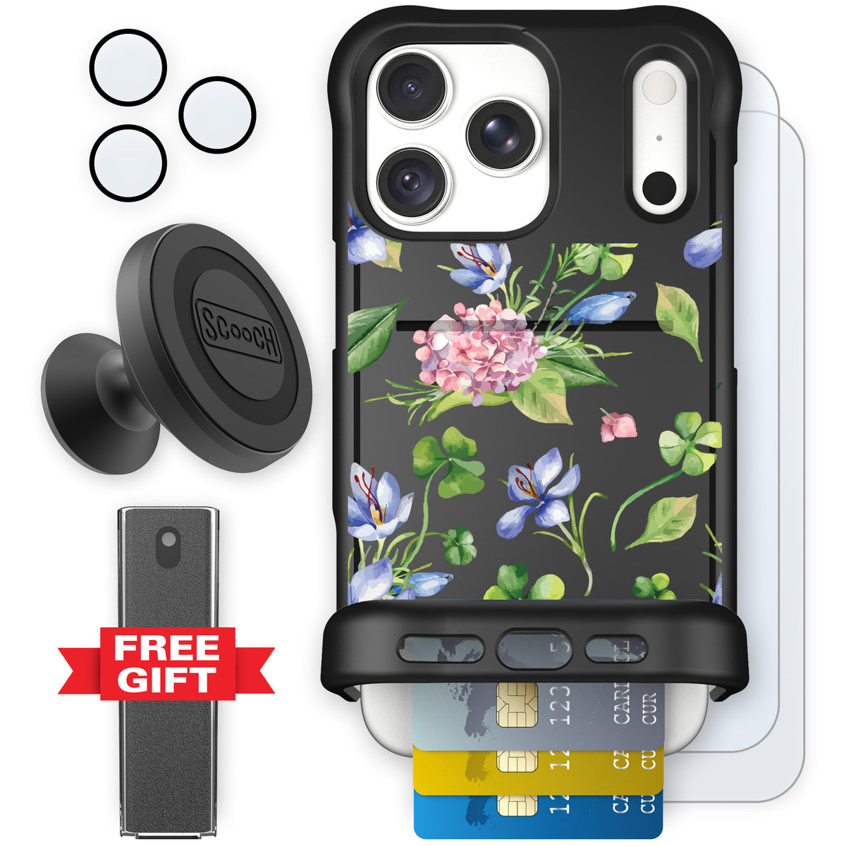 Wingmate Lucky Hydrangea for iPhone 18 Pro Max — Defender Bundle