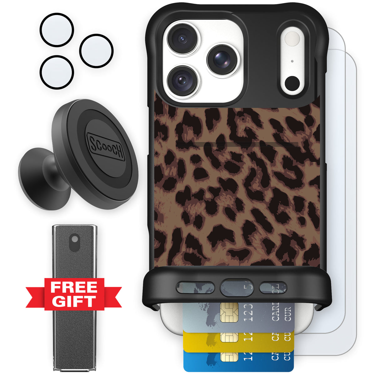 Wingmate Luxe Leopard for iPhone 18 Pro Max — Defender Bundle