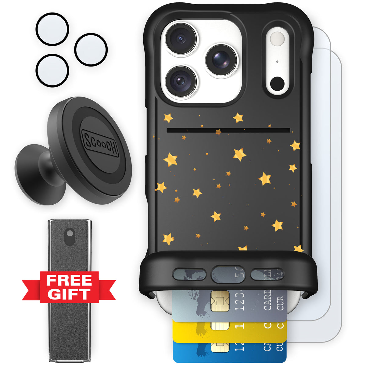 Wingmate Gold Stars for iPhone 18 Pro — Defender Bundle