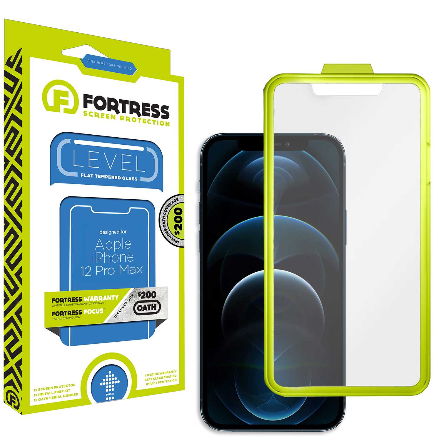 Fortress iPhone 12 Pro Max Screen Protector - $200 Device Coverage Scooch Screen Protector